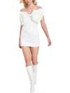 Bardot Bow Off-the-shoulder Mini Dress In White