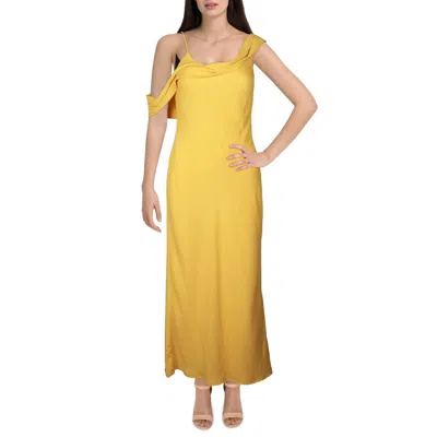 Bardot Womens Solid Chiffon Midi Dress In Yellow