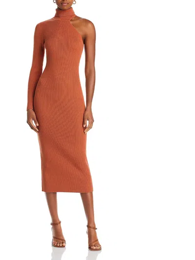 Bardot Womens Turtleneck Midi Sweaterdress In Brown