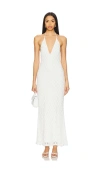 Bardot X Revolve Adoni Halter Mesh Midi Dress In White
