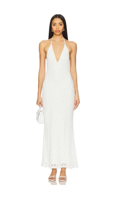 Bardot X Revolve Adoni Halter Mesh Midi Dress In White