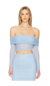 Bardot X Revolve Adoni Off The Shoulder Top In 矢车菊