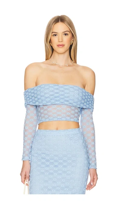 Bardot X Revolve Adoni Off The Shoulder Top In 矢车菊