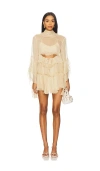 Bardot X Revolve Anyssa Ruffle Mini Dress In Neutral