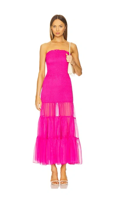 Bardot X Revolve Azura Strapless Dress In Fuchsia