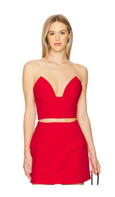 Bardot X Revolve Delphi Crop Top In 火红色