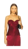Bardot X Revolve Devin Satin Camisole In Red