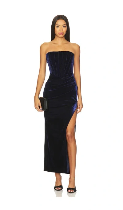 Bardot X Revolve Everlasting Velour Midi Dress In Black