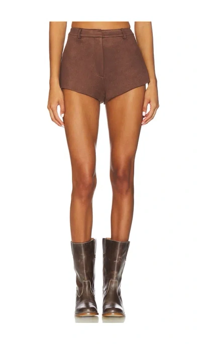 Bardot X Revolve Jayla Faux Suede Mini Short In Brown