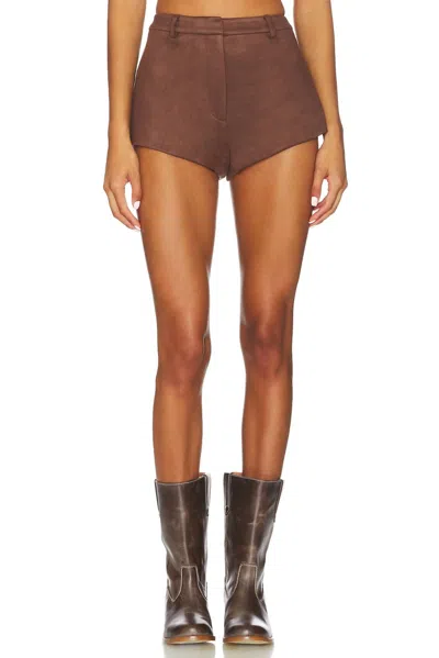 Bardot X Revolve Jayla Faux Suede Mini Short In Brown