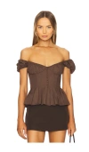 Bardot X Revolve Larna Top In Chocolate