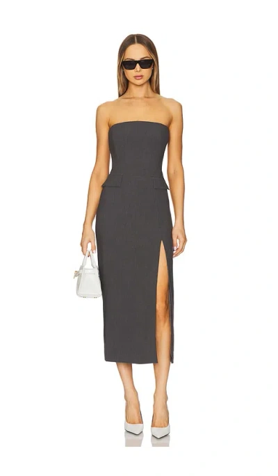 Bardot X Revolve Nikki Strapless Midi Dress In 深灰色