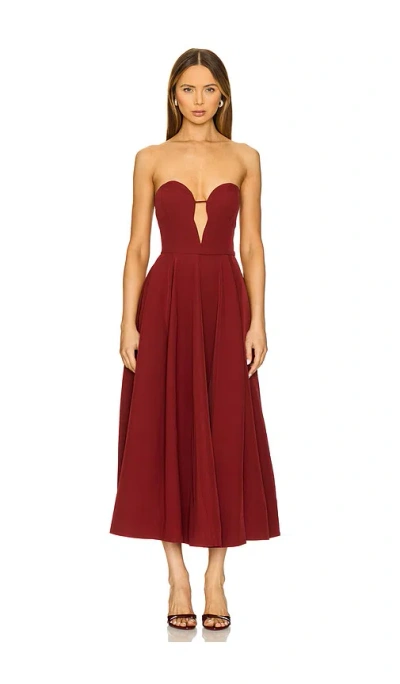 Bardot X Revolve Opal Volume Midi Dress In 葡萄酒色