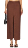 Bardot X Revolve Sita Maxi Skirt In 巧克力棕色