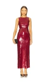 Bardot X Revolve X Revolve Portia Sequin Maxi Dress In Burgundy