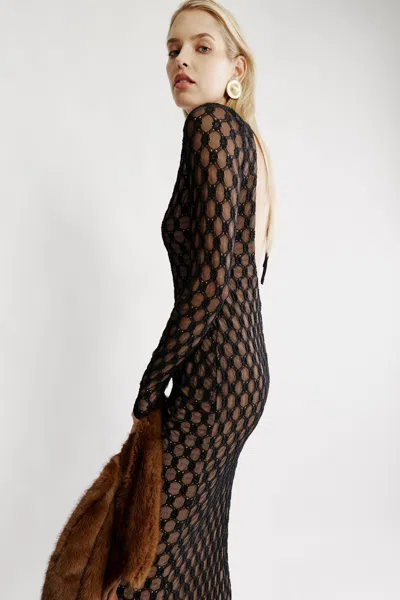 Bardot Yazmin Lace Midi Dress In Black
