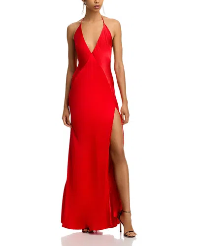 Bardot Yve Halter Dress In Fire Red