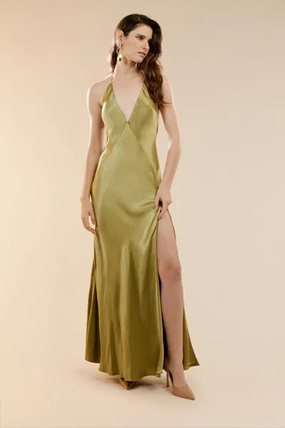 Bardot Yve Halter Dress In Khaki