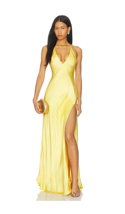 Bardot Yve Halter Dress In Yellow