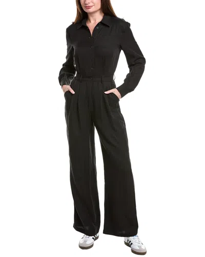Bardot Zarri Linen-blend Jumpsuit In Black