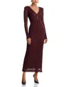 Bardot Zenia Long Sleeve Maxi Dress In Burgundy