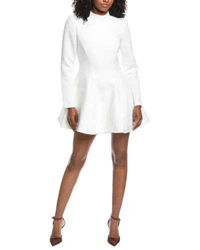 Bardot Zephyra High-neck Long-sleeve Mini Dress In White