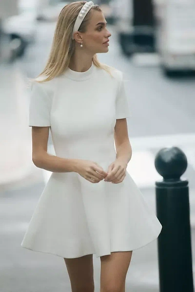 Bardot Zephyra Short-sleeve Collared Mini Dress In White