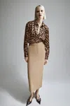 Bardot Zia Midi Skirt In Camel
