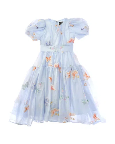 Bardot Kids' Zoe Butterfly Midi Dress In Blue