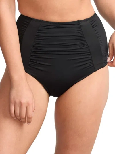 Bare High-waist Retro Bikini Bottoms In Black