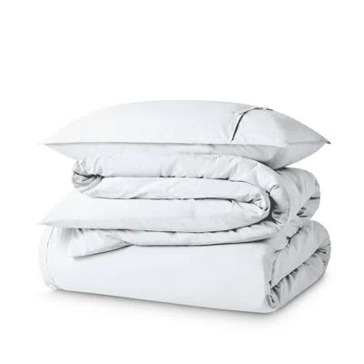 Bare Home 100% Cotton Duvet Set – Crisp Percale Weave – Lightweight & Breathable In White