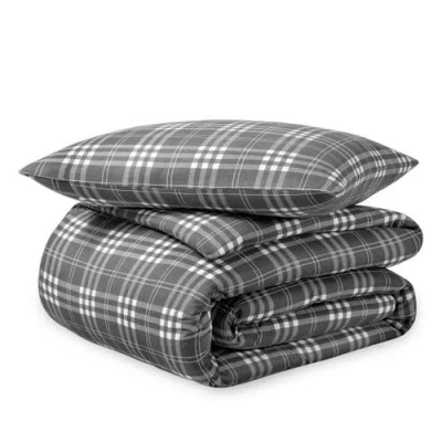 Bare Home 100% Cotton Flannel Duvet Cover & Sham Set In Multi