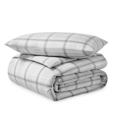 Bare Home 100% Cotton Flannel Duvet Cover & Sham Set In White