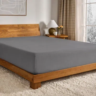Bare Home 100% Cotton Flannel Fitted Sheet Ultra Soft In Gray