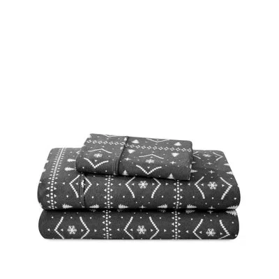 Bare Home 100% Cotton Flannel Sheet Set In Dark Gray