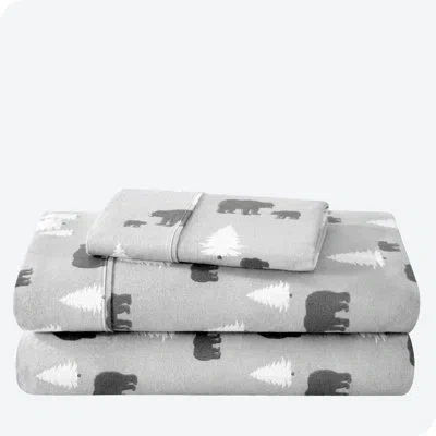 Bare Home 100% Cotton Flannel Sheet Set In Gray