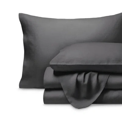 Bare Home 100% European Linen Sheet Set In Gray