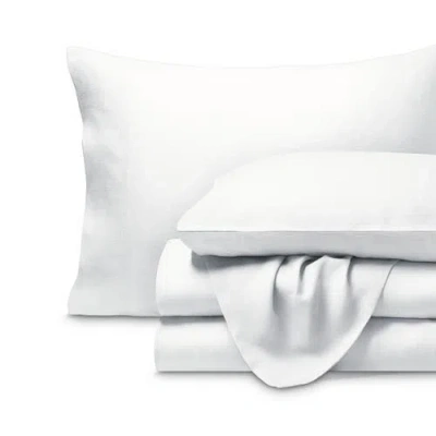 Bare Home 100% European Linen Sheet Set In White