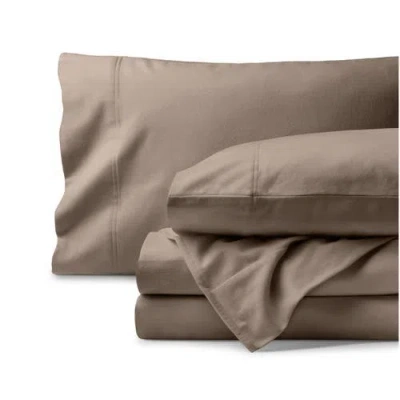 Bare Home 100% Organic Cotton Flannel Sheet Set In Brown