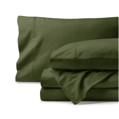 Bare Home 100% Organic Cotton Flannel Sheet Set In Green