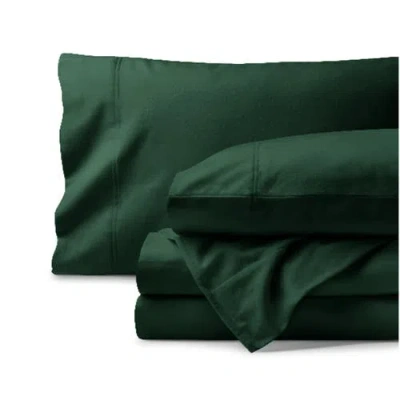 Bare Home 100% Organic Cotton Flannel Sheet Set In Green