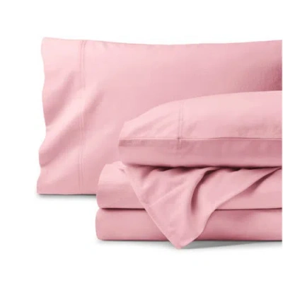 Bare Home 100% Organic Cotton Flannel Sheet Set In Pink