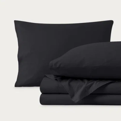 Bare Home 100% Organic Cotton Percale Cooling Sheet Set In Black