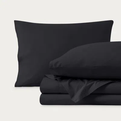 Bare Home 100% Organic Cotton Percale Cooling Sheet Set In Black