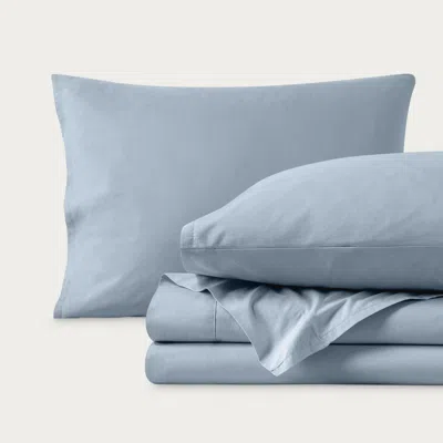 Bare Home 100% Organic Cotton Percale Cooling Sheet Set In Blue