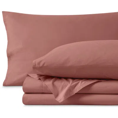 Bare Home 100% Organic Cotton Percale Cooling Sheet Set In Pink