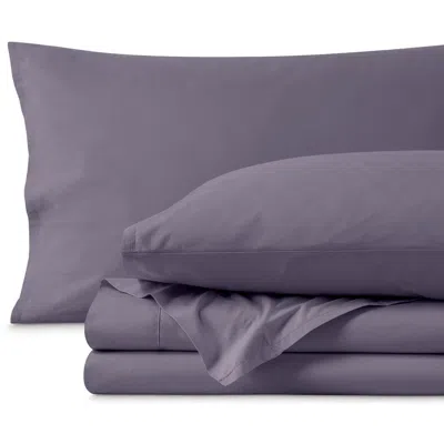Bare Home 100% Organic Cotton Percale Cooling Sheet Set In Purple