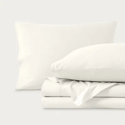 Bare Home 100% Organic Cotton Percale Cooling Sheet Set In White