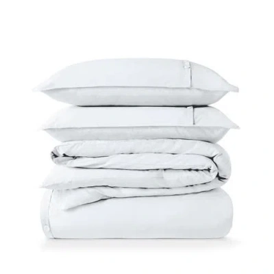 Bare Home 100% Organic Cotton Percale Duvet Cover And Sham Set In White