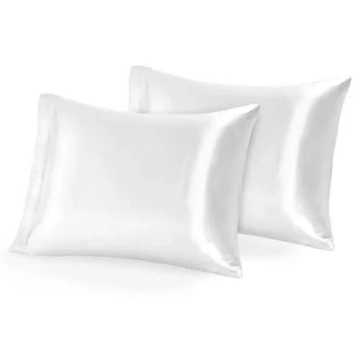 Bare Home 19 Momme 100% Mulberry Silk Pillowcase, Set Of 2 In Silver
